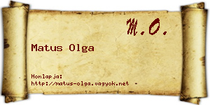 Matus Olga névjegykártya